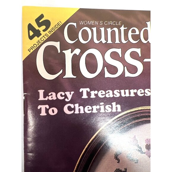 Counted Cross-Stitch Magazine February 1989 Womens Circle Lacy Treasures To Cher - Picture 3 of 3